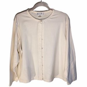 Motherwear white cardigan lightweight knit  button up